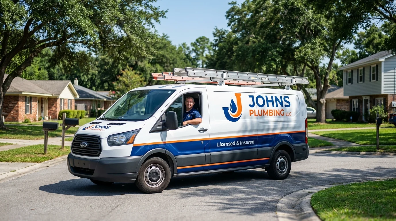 Johns Plumbing LLC service van in Morrow, OH